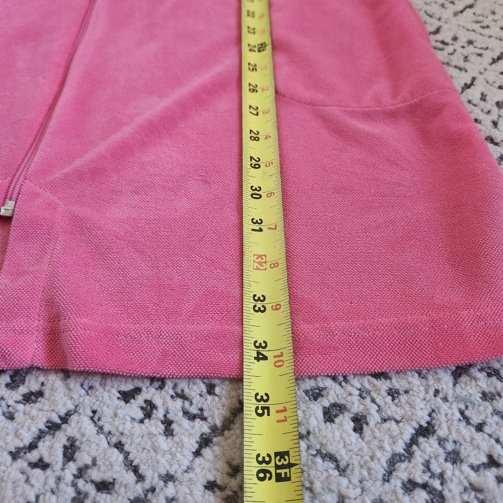 Coral Bay Intimates Short Sleeve Zip Front Terry Robe/Beach Cover Pockets Pink M - Picture 11 of 14